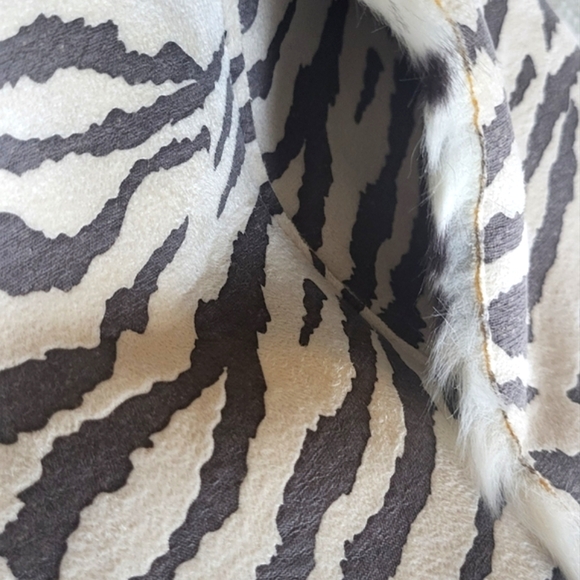 Lisa International Zebra Faux Suede Sweater Zip Jacket - Picture 7 of 10